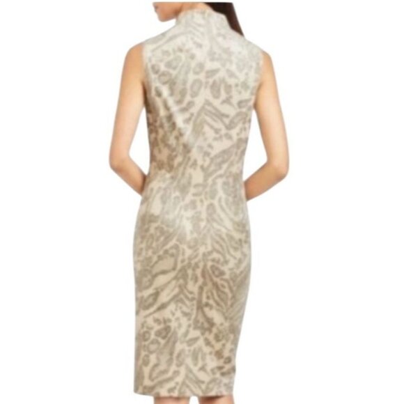 J. McLaughlin Liz Suede Jaguar Print Sheath Dress SIZE-LARGE - Picture 5 of 10